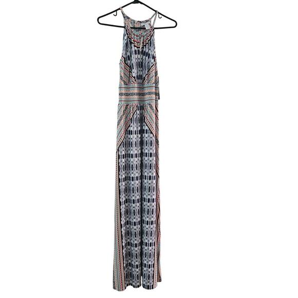NWT London Times Multicolor Morris Halter Neck Sleeveless Maxi Dress Size 8 - Picture 1 of 7